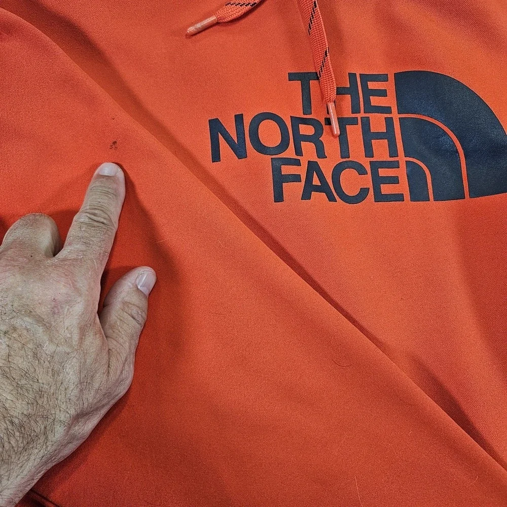 The North Face Sweatshirt Mens Small Orange Pullover Hoodie